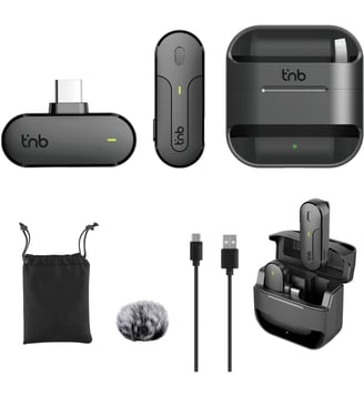 Micro cravate sans fil sans fil avec boitier de charge noir - TNB - Noir