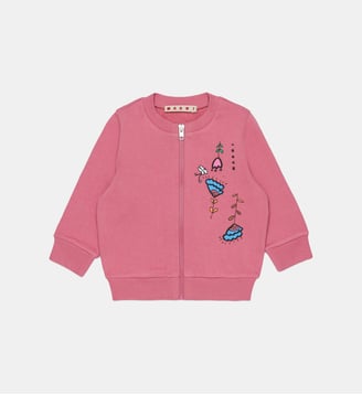 Sweat zippé avec logo - Marni - Orchidée rose