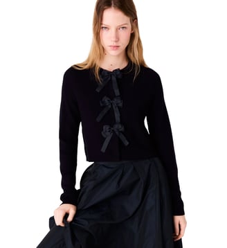 Cardigan à boutons nœuds - Maje - Marine