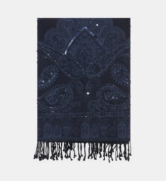 Echarpe à sequins en laine - SIRINE - Gerard Darel - Marine
