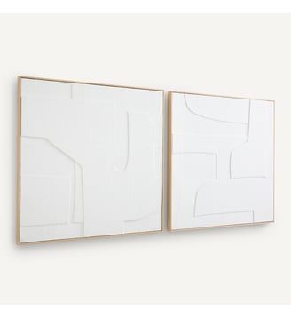 Set de 2 cadres en papier embossé - AM.PM - Blanc