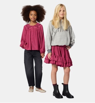 Jupe à volants - Chloe Kids - Rose framboise