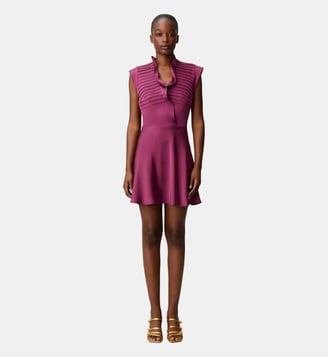 Robe satinée col volant - Claudie Pierlot - Hortensia