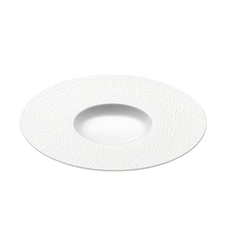 Assiette Gourmet Petit Bassin 28 Cm - L Perles De Rosee - Degrenne - Blanc