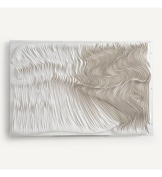 Art mural en lanières de cuir blanc - AM.PM - Blanc