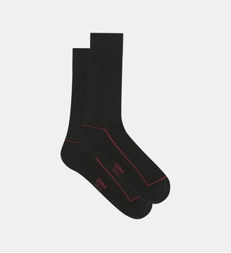 Chaussettes mi-hautes côtelées Mode - Dim - Noir