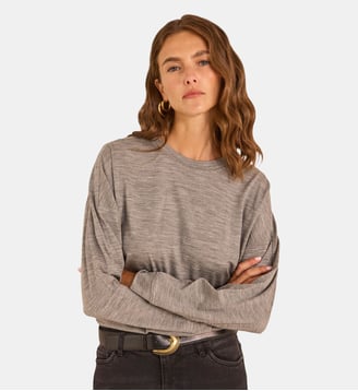 T-Shirt Manches Longues Maille Dense Théophile - Maison 123 - Anthracite