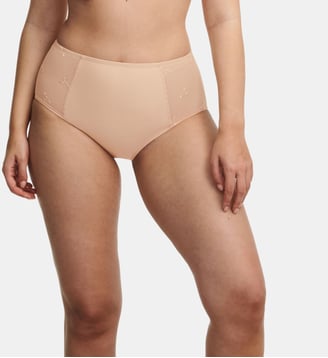Culotte taille haute finition broderie - Chantelle - Beige doré