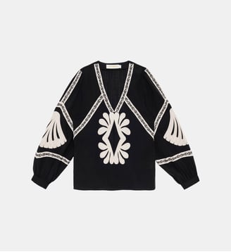 Blouse manches longues col v imprimé ethnique BREZ La Petite Etoile