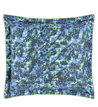 Taie d'oreiller imprimée en percale de coton, DELAHAYE - Designers Guild - Bleu cobalt