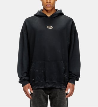 Sweat-shirt à capuche avec cut-out Oval D en métal - Diesel - Noir