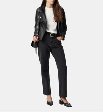 Blouson motard cuir capuche coton - Ikks - Noir