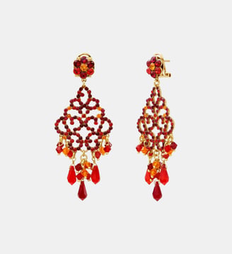 Boucles d'oreilles tiges percées solaires   - Chiara - Satellite - Rouge