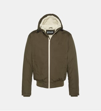 Blouson droit court Bluster2 à capuche - Schott - Kaki foncé