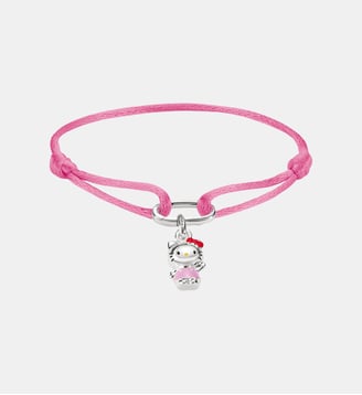 Hello Kitty Bracelet textile rose avec charm - Thomas Sabo - Argent