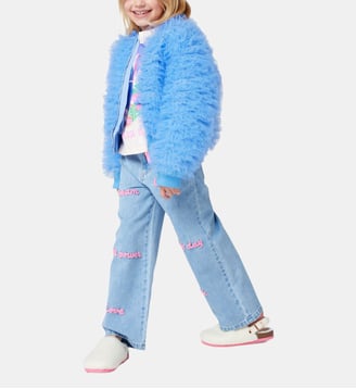 Pantalon en denim brodé - Billieblush - Double stone et bleach