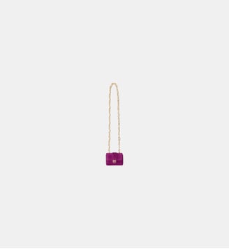 Porte-cartes pocket necklace en daim à bandoulière bijou Pinko