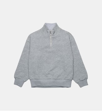 Sweat-shirt jacquard à demi-zip - Amiri - Gris