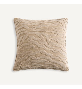 Housse de coussin, broderie bouclette - AM.PM - Beige ambré
