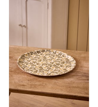 Plateau floral rond en bois - Cyrillus - Imprimé fleurs