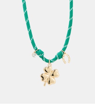 Collier cordons vert à charms trèfle - Balaboosté - Vert