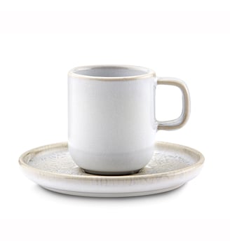 Tasse et soucoupe café  121 - Médard de Noblat - Beige texturé