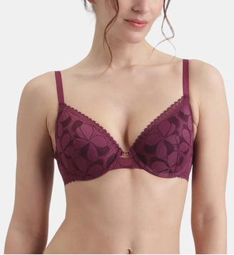 Soutien-gorge à armatures push-up Art Flower - Dim - Figue