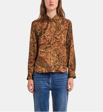 Chemise fluide imprimé cachemire - LUANNE - Pablo - Caramel