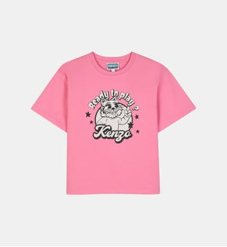 Tee-shirt manches courtes - Kenzo Kids - Rose tendre