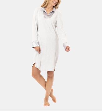 Chemise de nuit en coton ANDY 101 - Lingerie Le Chat - Gris