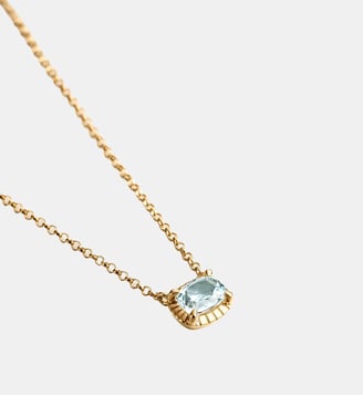 Pendentif argenté 925 doré 18 carats avec topaze bleu ciel - Aristocrazy - Or