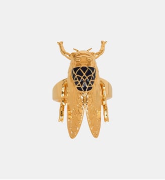 Bague Insect en laiton et émail - Balmain - Doré
