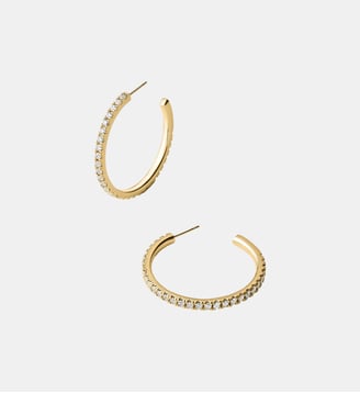 Créoles moyennes plaquées or jaune 18 carats avec cristaux - Aristocrazy - Or