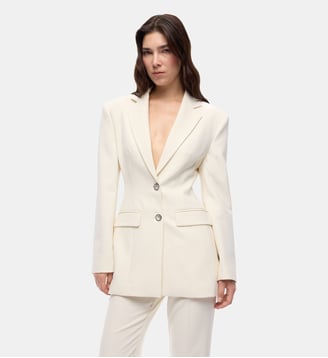 Veste ajustée à épaulettes - Pinko - Blanc glace vanille