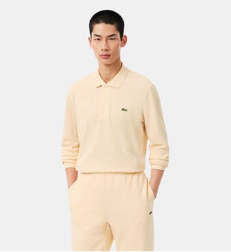 Polo droit coton piqué - Lacoste - Beige naturel clair