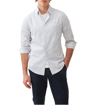Chemise slim imprimée en coton à manches longues Samson Bay - Rodd & Gunn - Snow