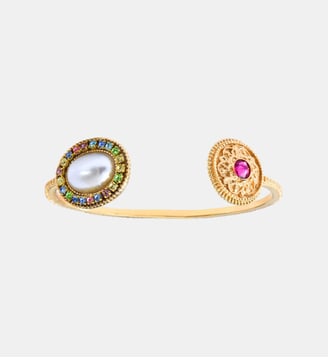 Bracelet jonc ajustable   - Louise - Satellite - Blanc