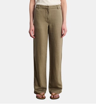 Pantalon fluide en lyocell et lin - BRYANA - Pablo - Vert kaki