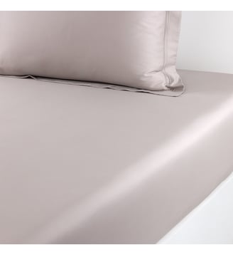 Drap plat en satin - Yves Delorme - Loutre