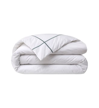 Housse de couette en percale de coton gris, Athéna - Yves Delorme - Fjord