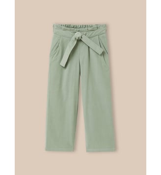Pantalon large Fille en velours - Cyrillus - Vert d'eau