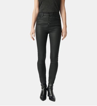 Jean slim enduit taille haute NINA - Ikks - Noir