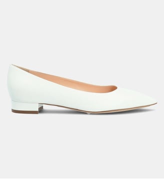 Ballerine pointue toccata - cuir lisse - Charles Kammer - Blanc et gris