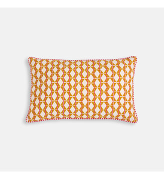 Housse de coussin rectangulaire, en satin de coton - La Redoute Interieurs - Rose
