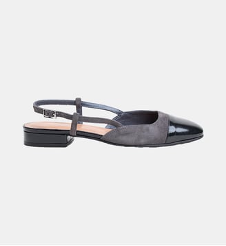 Ballerine Dhapou à bride en cuir - Jonak - Noir et gris
