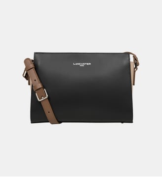 Petit sac trotteur Smooth en cuir - Lancaster - Noir et moka