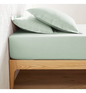Drap housse uni coton, bonnet 32cm La Redoute Interieurs
