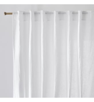 Rideau lin lavé pattes cachées - La Redoute Interieurs - Blanc