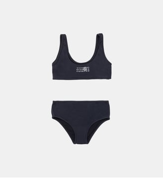 Maillot de bain bikini avec Numeric logo - MM6 Maison Margiela - Noir