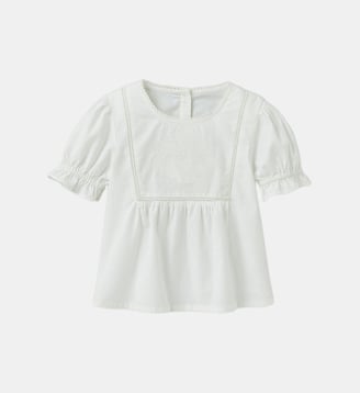 Blouse  plastron brodée - Cyrillus - Écru